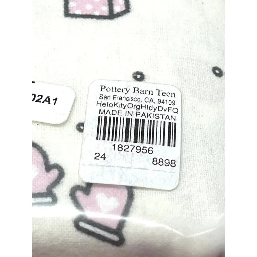 Pottery Barn Teen Hello Kitty Flannel Full Queen Duvet Cover Christmas RED BOWS